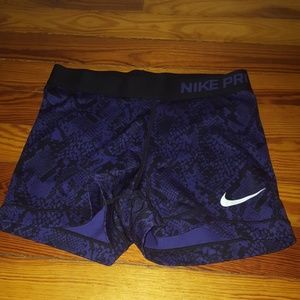 Purple and black snake print Nike Pro Spandex